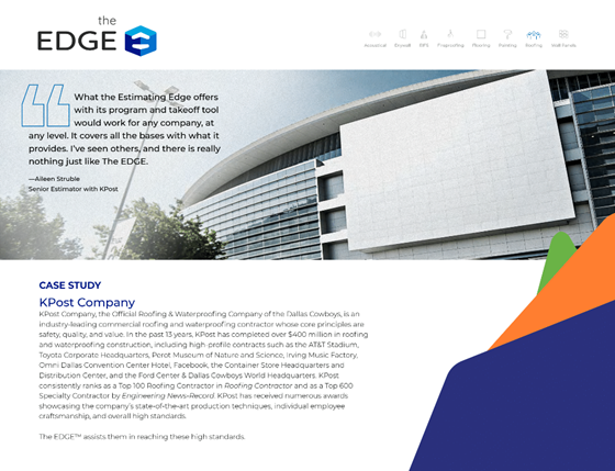 CS-KPost-ROOFING-WEB_0619 Takeoff and Construction Estimating Software for subcontractors to prepare construction estimates.